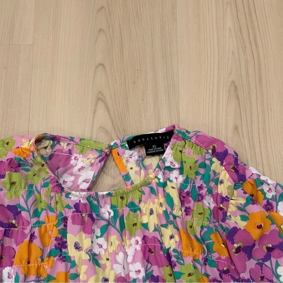 SANCTUARY Nordstrom brand Get together floral smocked top - Picture 5 of 6